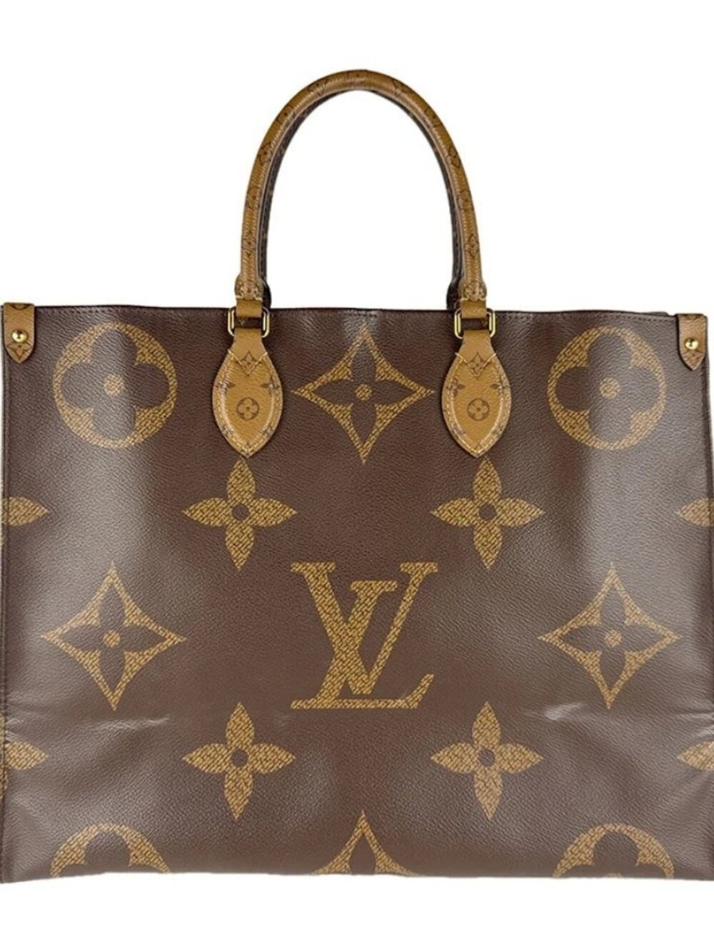LOUIS VUITTON Monogram Giant On The Go GM Handbag Brown